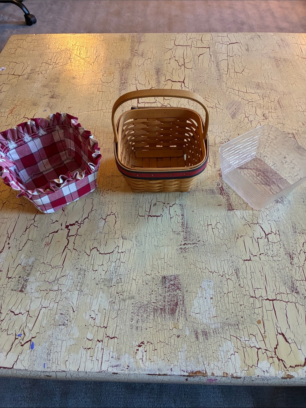 Vintage Longaberger basket with liner. All American Collection Strawberry basket